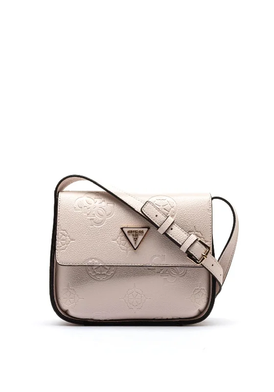 RFID - blocking men's crossbody bag for security - conscious travelersGuess Keandra 4G Peony Printed Crossbody Bag, Stone