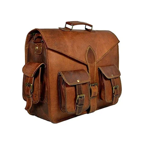 Foldable briefcases for easy storageGlossy Coffee Leather Bag