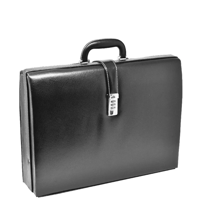 Designer briefcases for executivesLarge Size Leather Look Briefcase HOL9196 Black