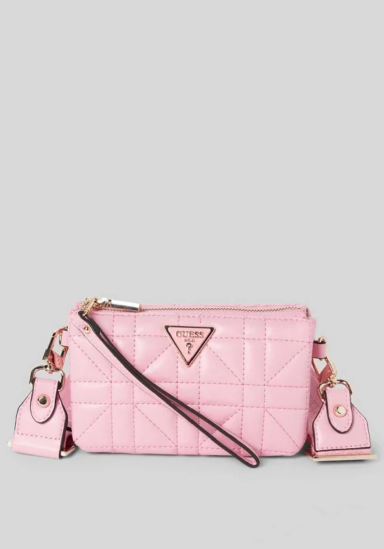 Military - style men's crossbody bag with MOLLE webbing for attachmentsGuess Latona Quilted Mini Crossbody Bag, Pink