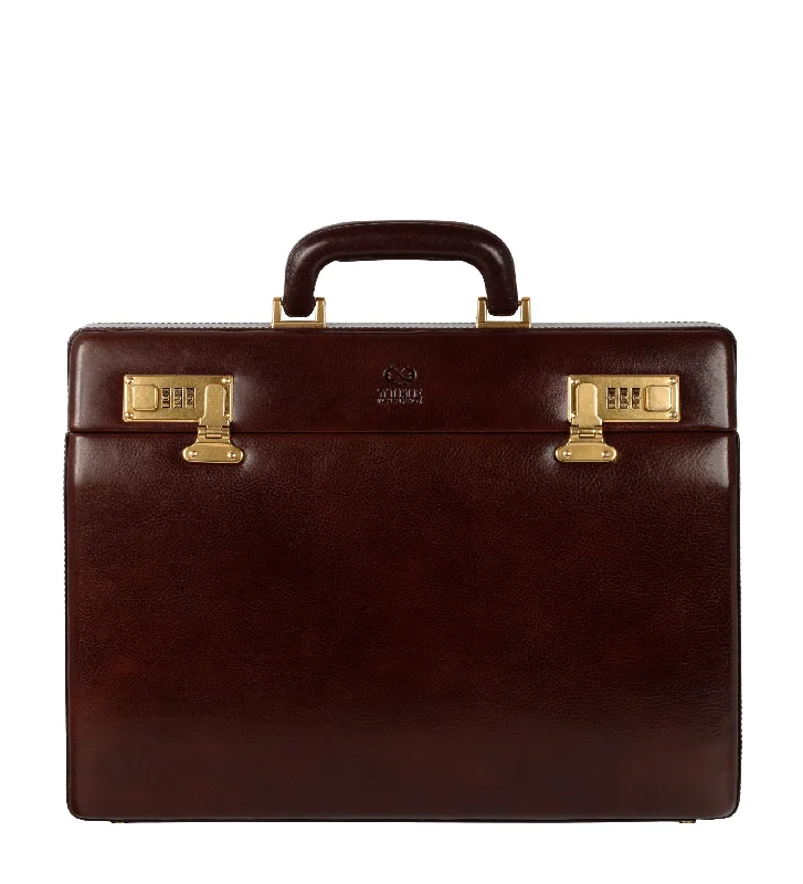 Professional leather briefcases for menLeather Attaché Case Briefcase - Vendetta