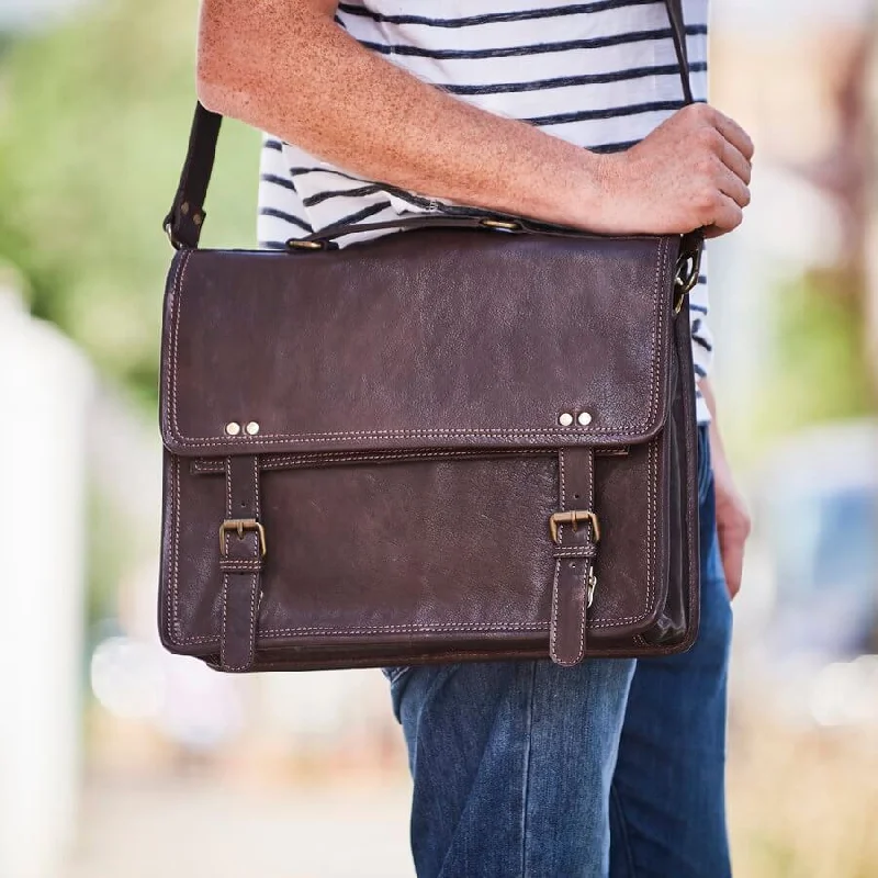 TSA - compliant travel bag with built - in combination lock for airport securityLeather Messenger Bag - Wandering Soul Range