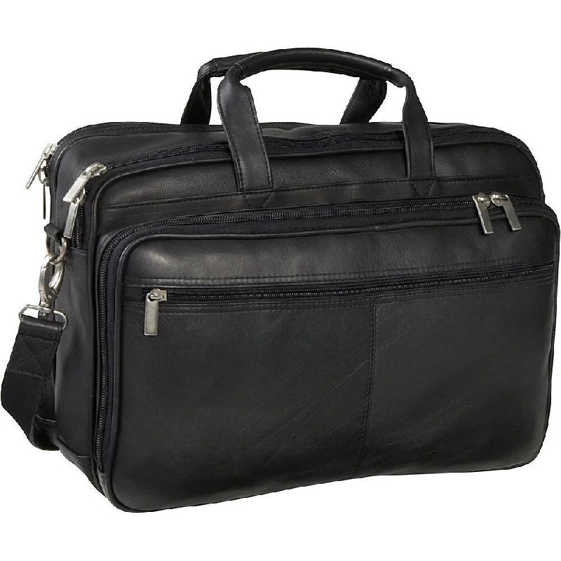 Lightweight nylon duffel travel bag with multiple exterior pockets for quick accessLeDonne Leather Dual-compartment Laptop Briefcase