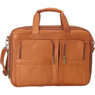 Travel bag with a detachable toiletry pouch for convenienceLeDonne Leather Executive Leather Laptop Briefcase - 17"w x 12.25 "h x 7.5"d