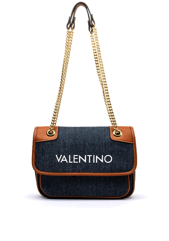 Convertible men's crossbody bag that can be worn as a shoulder bagValentino Leith Medium Shoulder Bag, Blue Denim