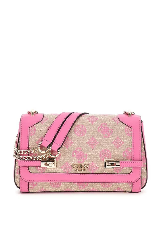 Men's crossbody bag with a water - resistant coating for rainy daysGuess Loralee 4G Logo Crossbody Bag, Pink