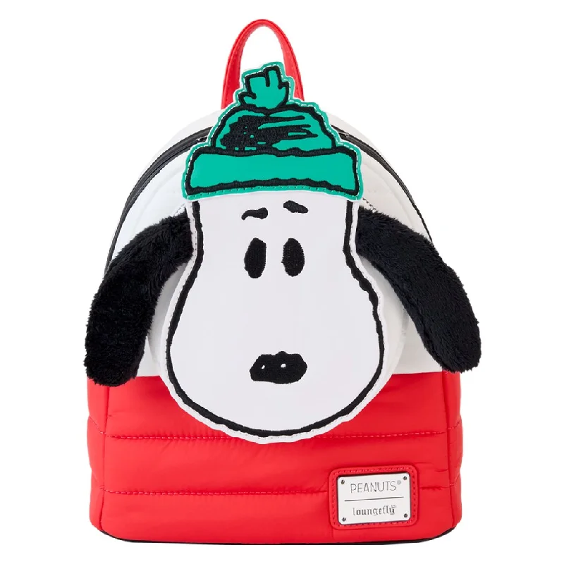 Men's hiking backpack with hydration bladder sleeve for staying hydratedLoungefly : Peanuts Snoopy Snow Day Mini Backpack