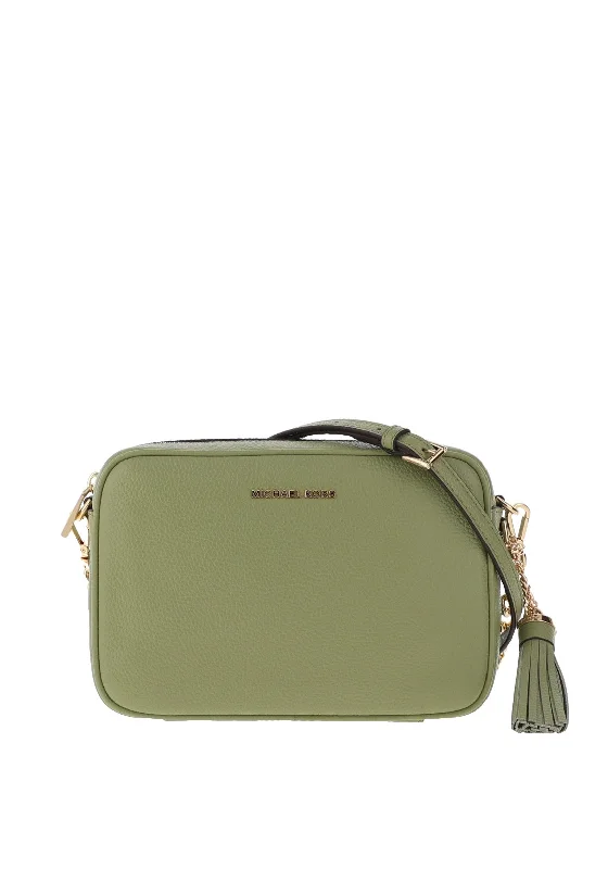 RFID - blocking men's crossbody bag for security - conscious travelersMichael Kors Camera Bag Leather Crossbody Bag, Light Sage