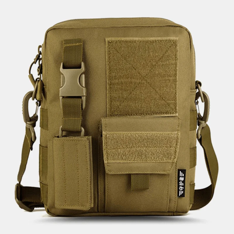 Soft suede men's crossbody bag for a luxurious feelMen Camo Pattern Multifunction Large Capacity Outdoor Travel Tactical Bag Crossbody Bag Shoulder Bag Square Bag