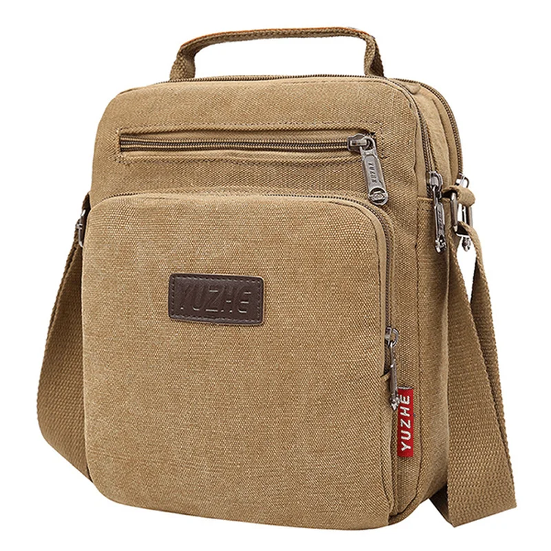 Soft suede men's crossbody bag for a luxurious feelMen Canvas Sling Bag Messenger Bag Small Travel Crossbody Bag Fit 9.7-Inch Ipad