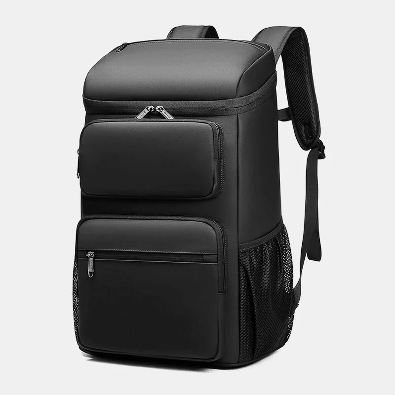 Men's lightweight laptop backpack with 15.6-inch padded sleeve for daily commutingMen Polyester Large-Capacity Multi-Pocket Waterproof Backpack Fashion Breathable 15.6 Inch Laptop Bag