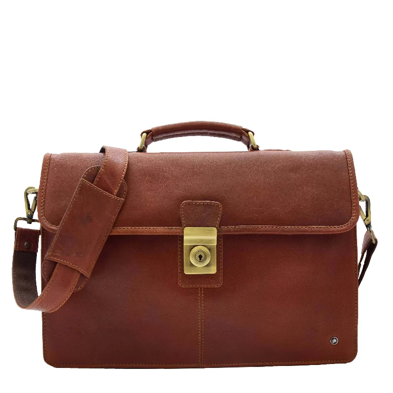 Eco-friendly briefcases made from sustainable materialsMens Leather Slimline Briefcase Business Bag Lama Tan