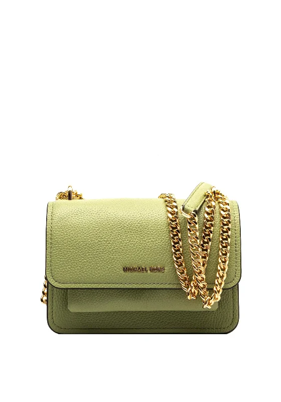 Men's crossbody bag made from recycled materials for eco - friendly usersMICHAEL Michael Kors Claire Pebbled Leather Mini Crossbody Bag, Light Sage