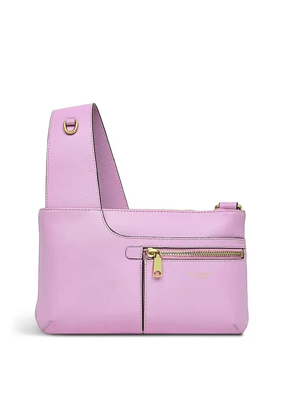 Men's leather crossbody bag with antique brass hardware for a vintage lookRadley Pockets Icon Crossbody Bag, Sugar Pink