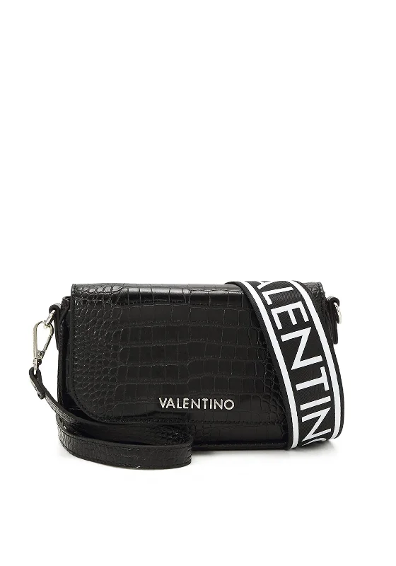 Men's crossbody bag with a hidden anti - theft pocketValentino Miramar Croc Crossbody Bag, Black