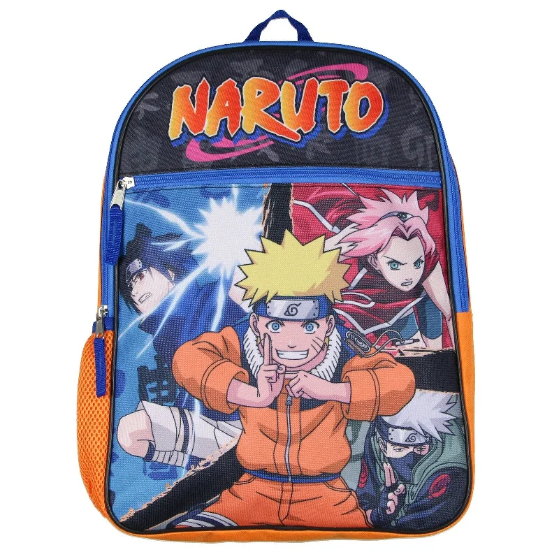 Stackable travel bag set with various sizes for diverse packing needsNaruto Shippuden Group Fight Pose Sasuke Sakura Uzumaki School Travel Backpack - One Size Fits Most