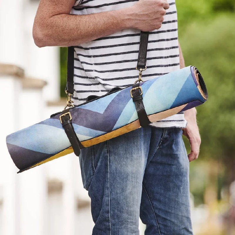 Vintage leather travel bag with brass accents for a classic and sophisticated lookPersonalised Leather Yoga Strap