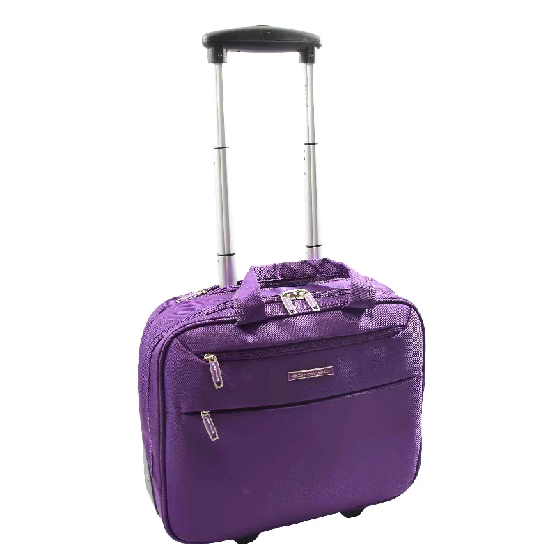 Vintage-style briefcases for a classic lookPilot Case with Wheels Laptop Business Briefcase ARKOMA Purple