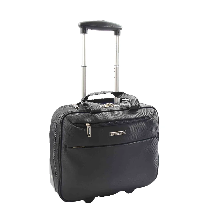 Briefcases with multiple compartments for organizationPilot Case with Wheels Laptop Business Briefcase ARKOMA Black