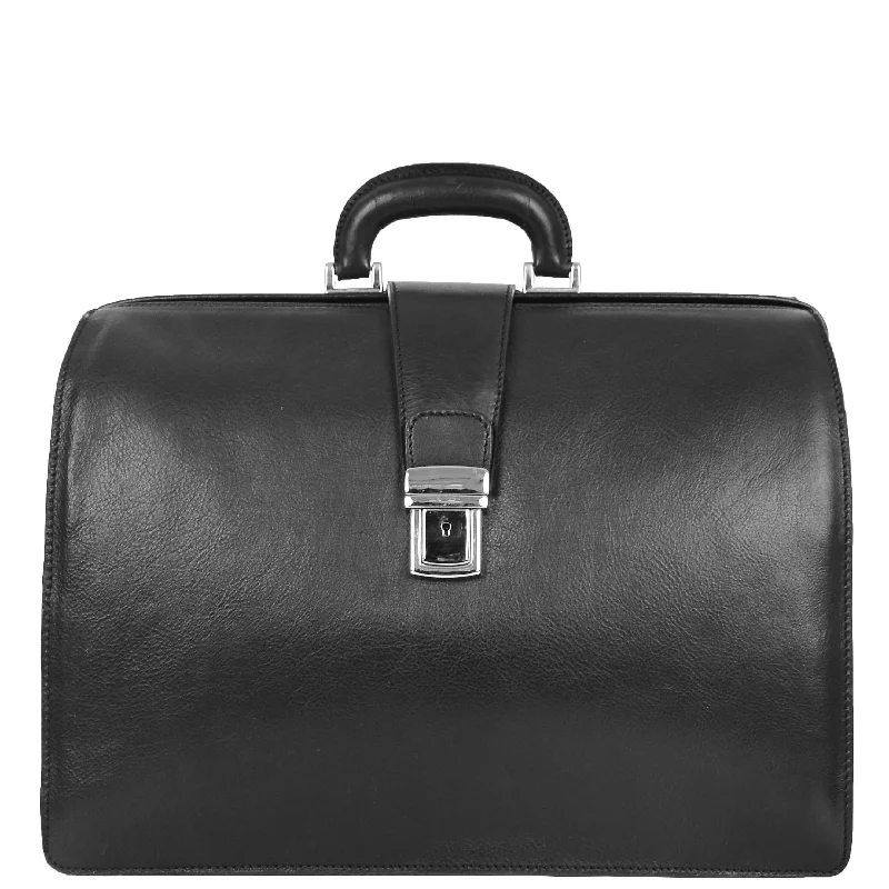 Briefcases with multiple compartments for organizationReal Leather Doctors Briefcase Gladstone Bag Ashford Black