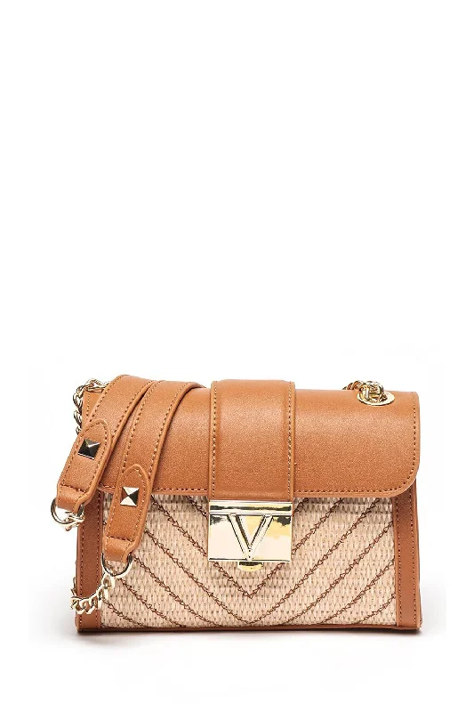 Convertible men's crossbody bag that can be worn as a shoulder bagValentino Tribeca Crossbody Bag, Tan