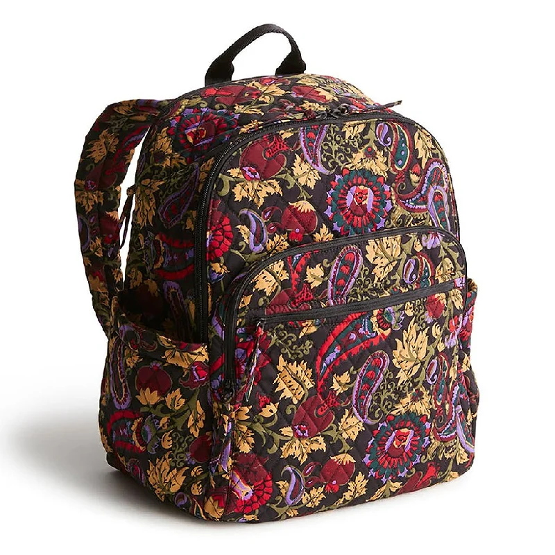 Men's student backpack with organized compartments for books and suppliesVera Bradley : Bancroft Backpack - Midnight garden paisley in Cotton gabardine