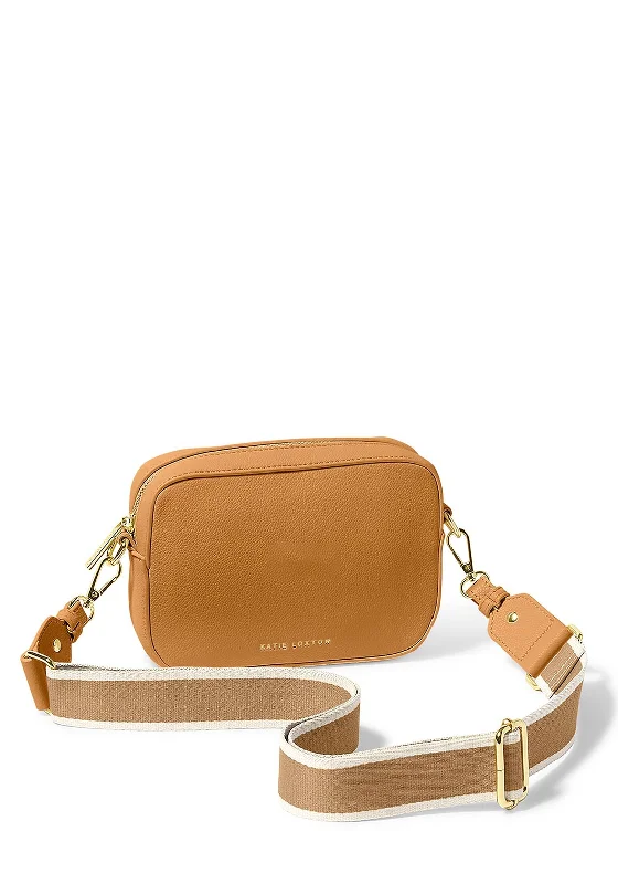 Men's crossbody bag with multiple interior pockets for organizationKatie Loxton Zana Mini Canvas Strap Crossbody Bag, Tan